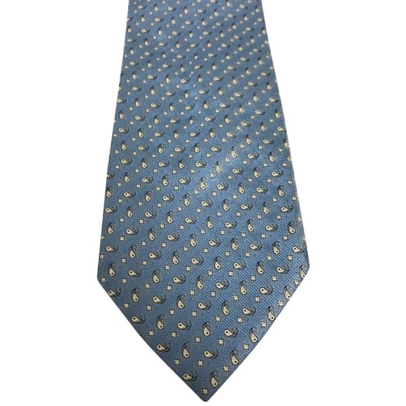 Brioni Blue Printed Silk Tie - Picture 1 of 3